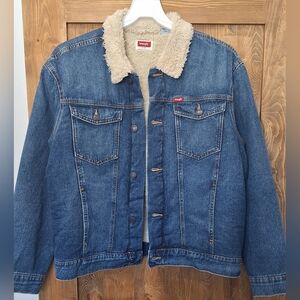 New Mens Wrangler Sherpa Trucker Jacket, Size Large